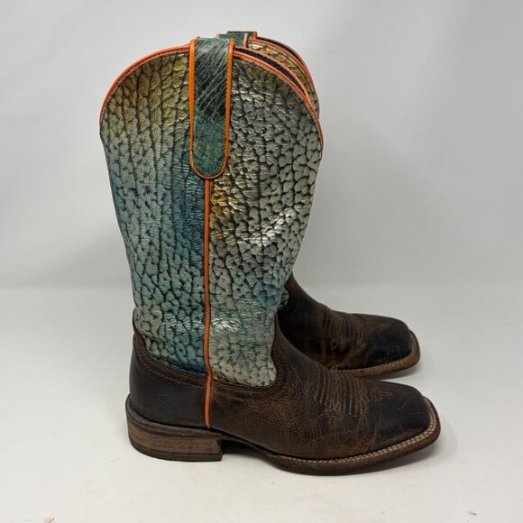 Ariat Gringa Western Boots 7 rainbow fishscale iridescent - Picture 2 of 13